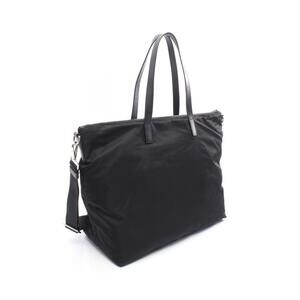 Prada Black Tote Leather Nylon Bag Saffiano